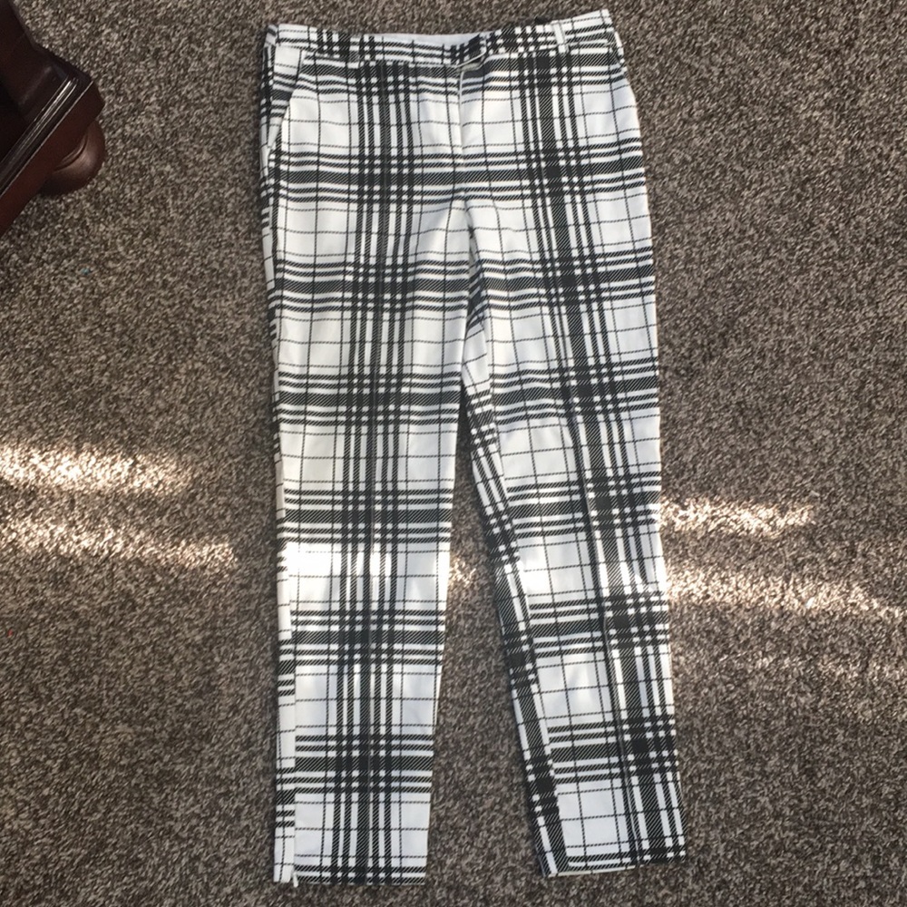 Black and white dress pants